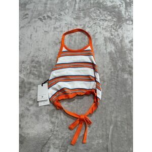 Daisy Street Halter Top Womens Size 8 Orange White Striped Y2K Hippy New w/ Tags